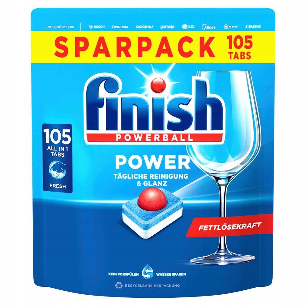 Finish tabletki do zmywarki 105 szt Powerball Power