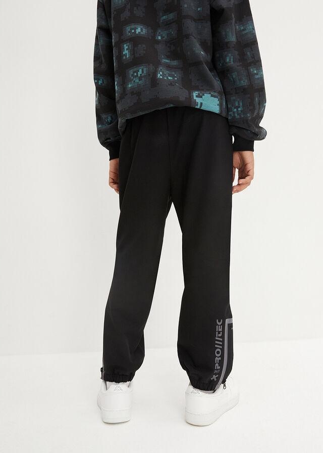 Bonprix bow SPODNIE DZIECIĘCE OUTDOOROWE ODBLASKOWE 176/182 Kolor czarny