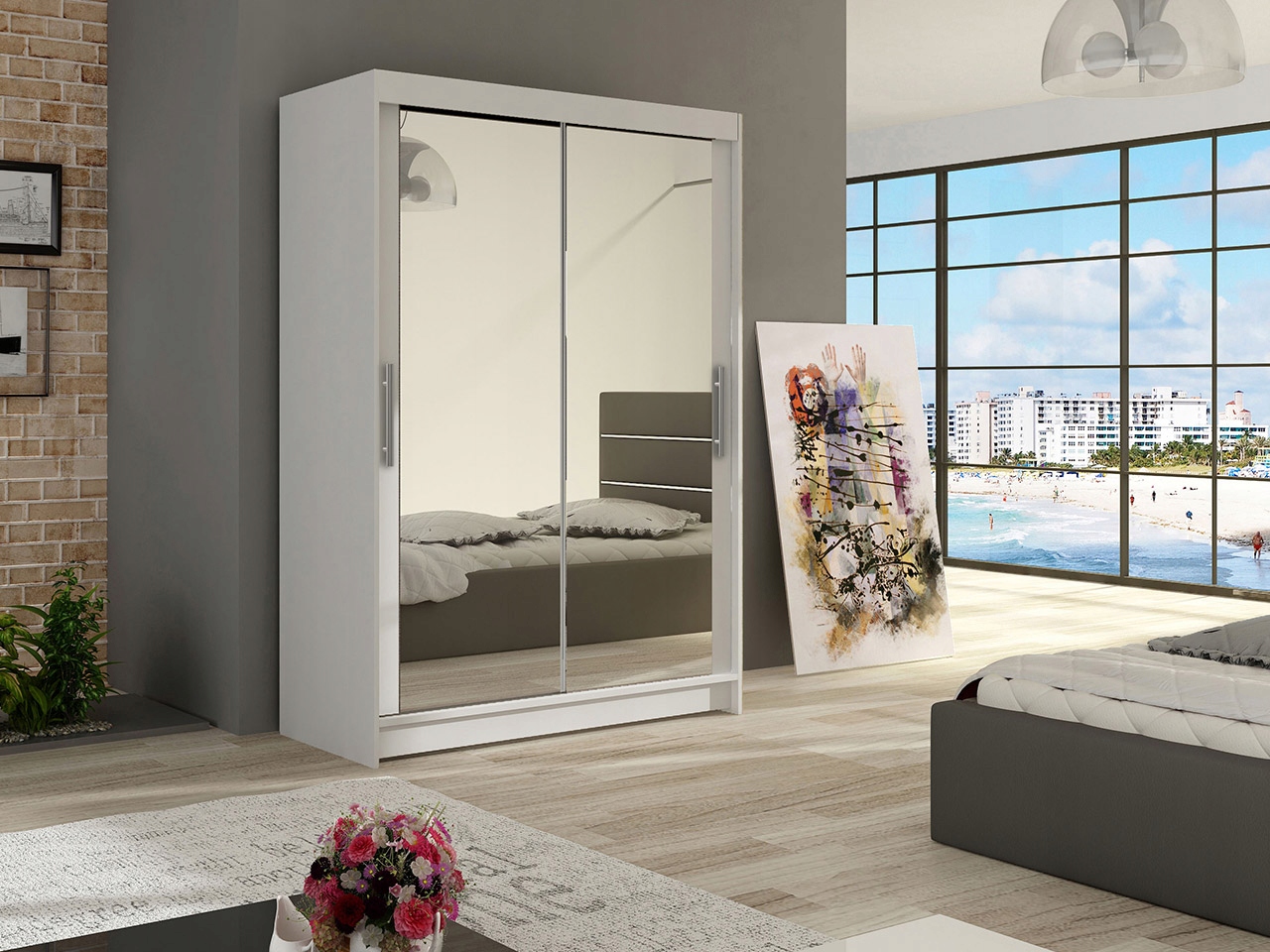 SZAFA PRZESUWNA Aldo VII Ubraniowa Pojemna Meble Marka Mirjan