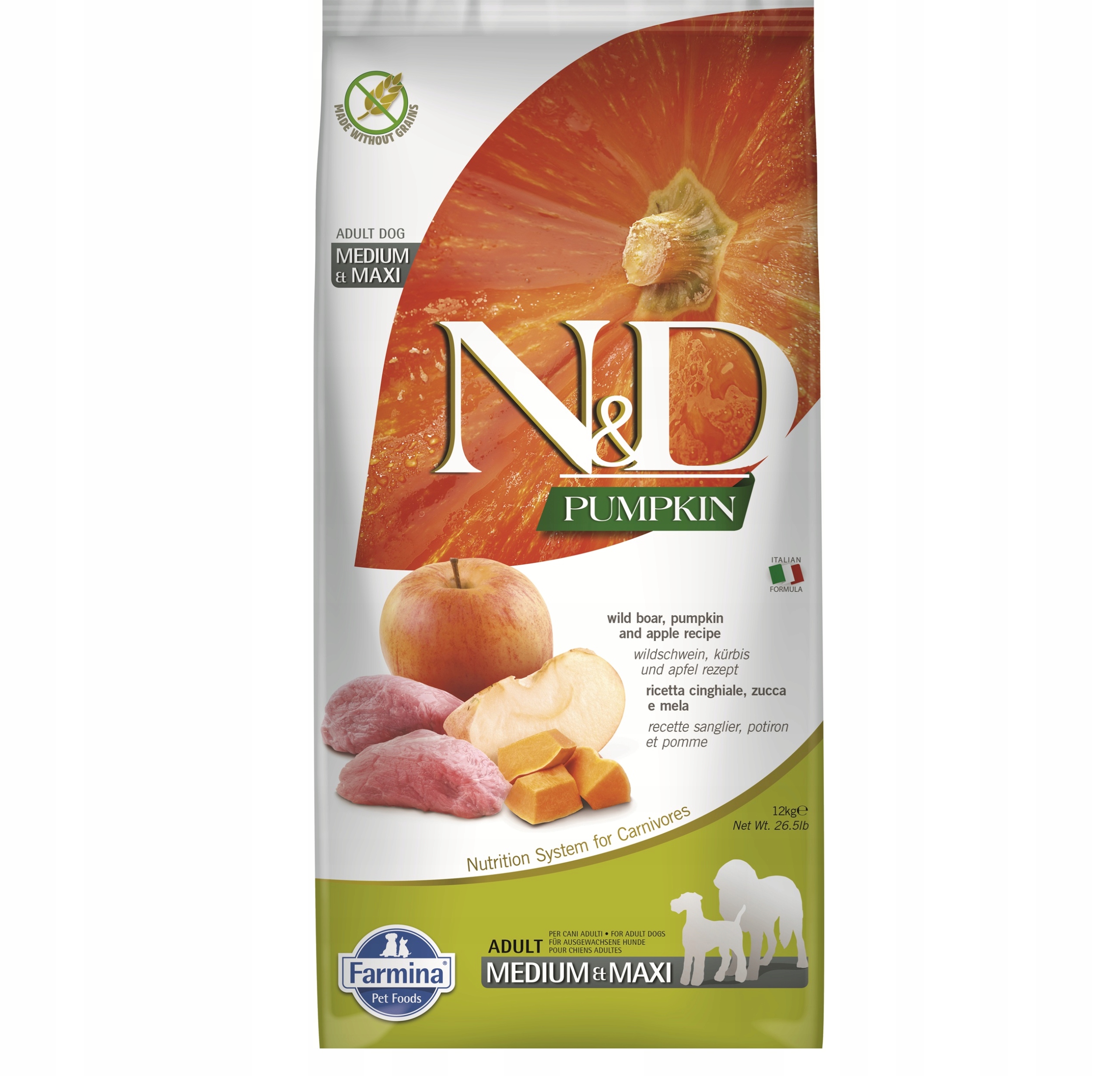 Nd Pumpkin Boar Medium Maxi Adult 12kg dzik dynia jabłko