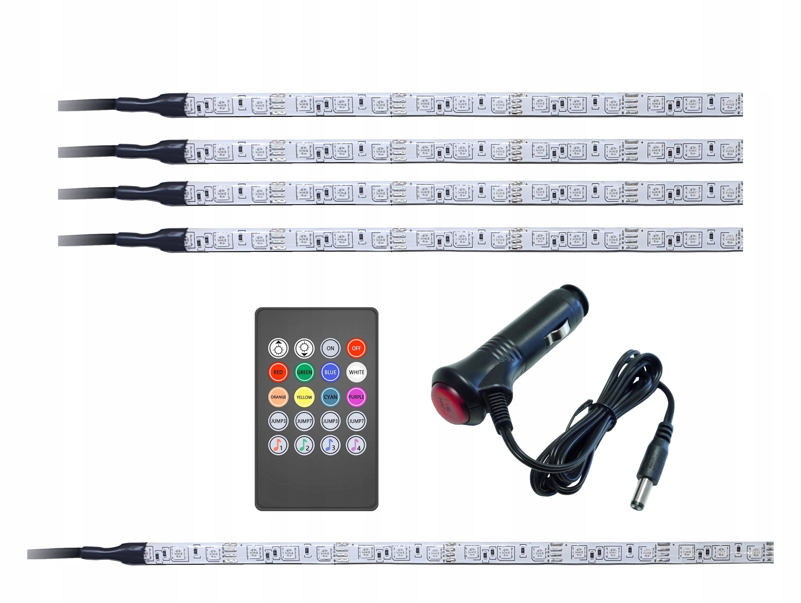 BLINK LED kabiny auta RGB 4x30cm MUSIC + bagażnik