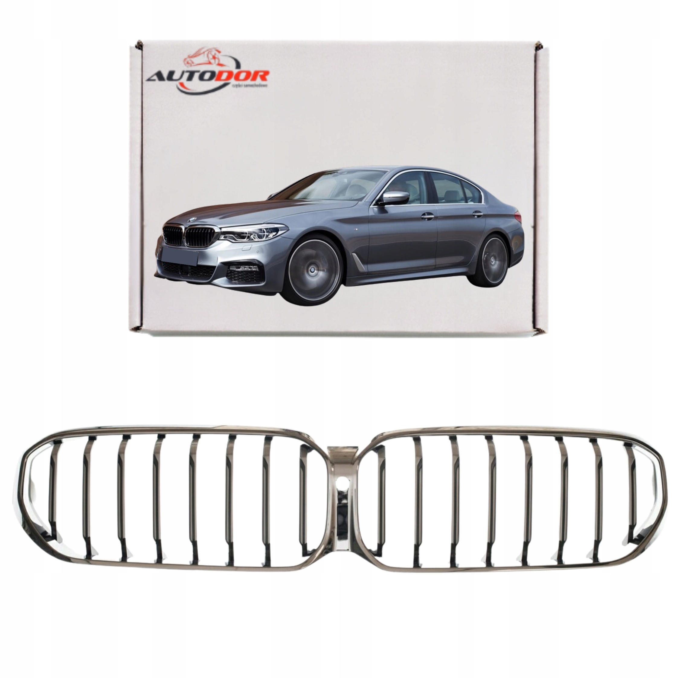 Bmw 5 G30 17-LCI Gril Atrapa Stříbrná S Otvorem Pro Přední Kameru 51129852284