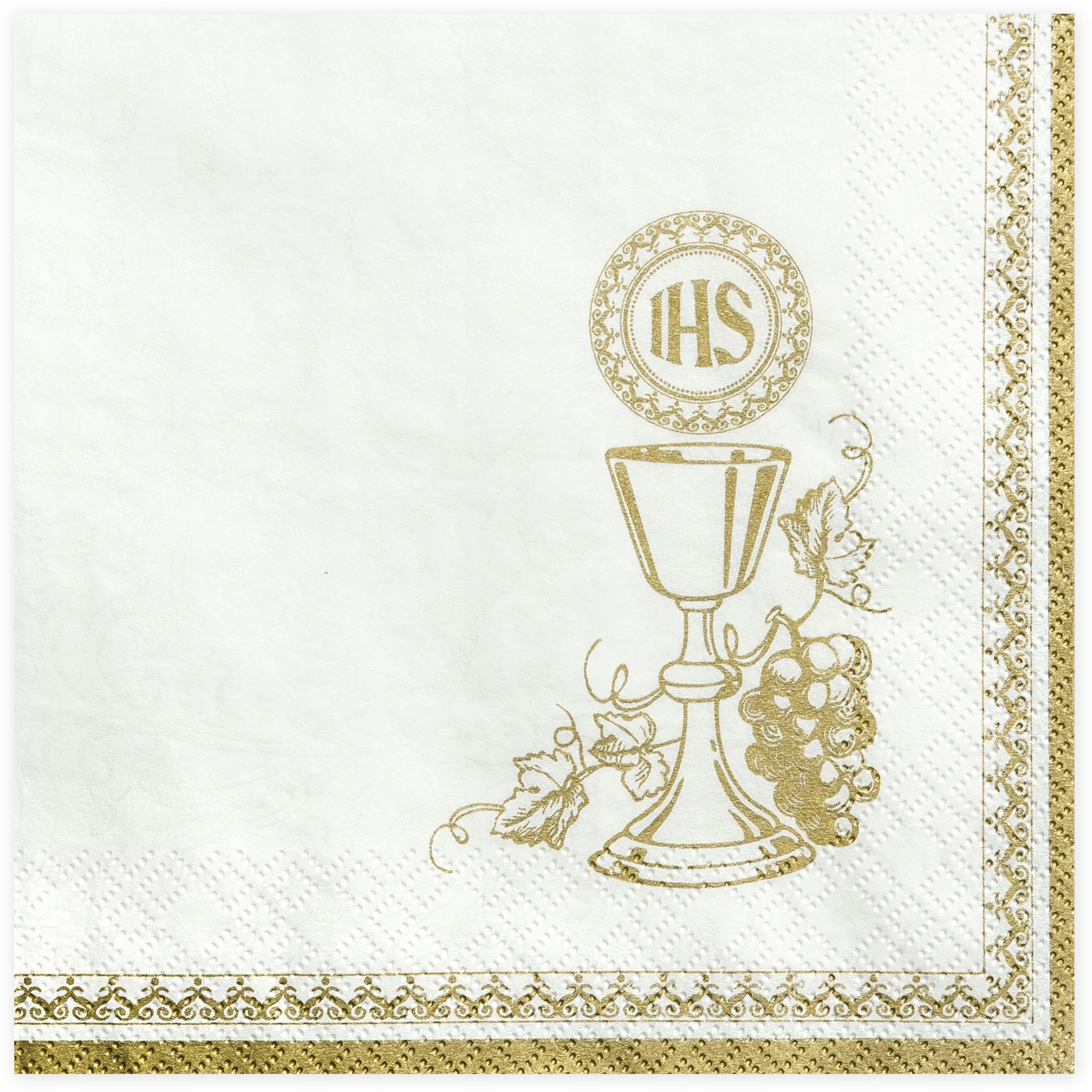 Serwetki papierowe IHS na Chrzest Komunię trójwarstwowe 33x33 cm 20 sztuk