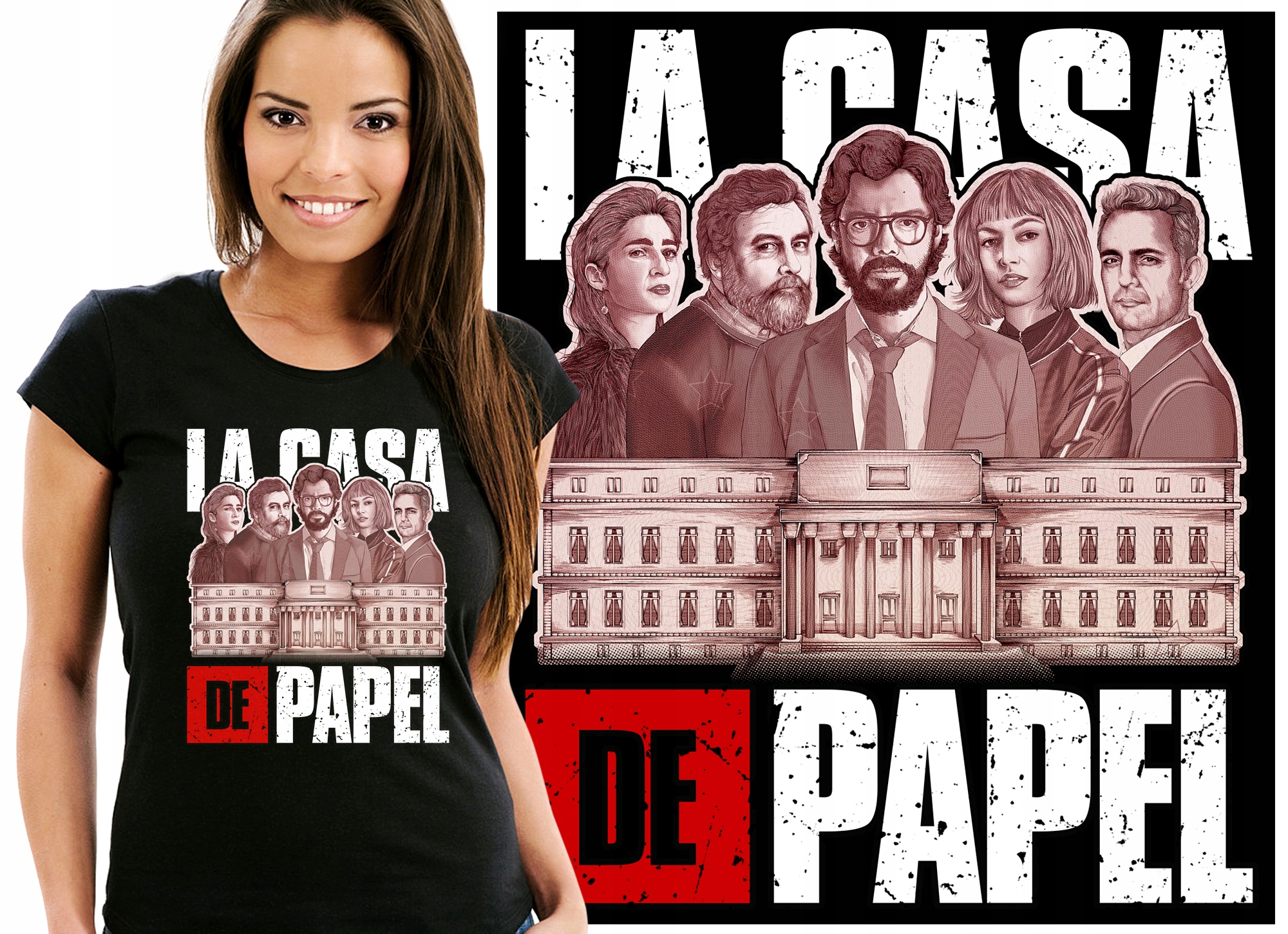 

La Casa De Papel Dom Z Papieru Koszulka Damska XL