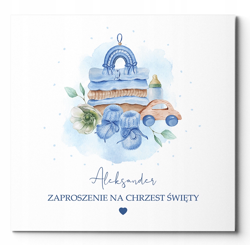 ZAPROSZENIE na Chrzest Święty +KOPERTA +SZNUREK