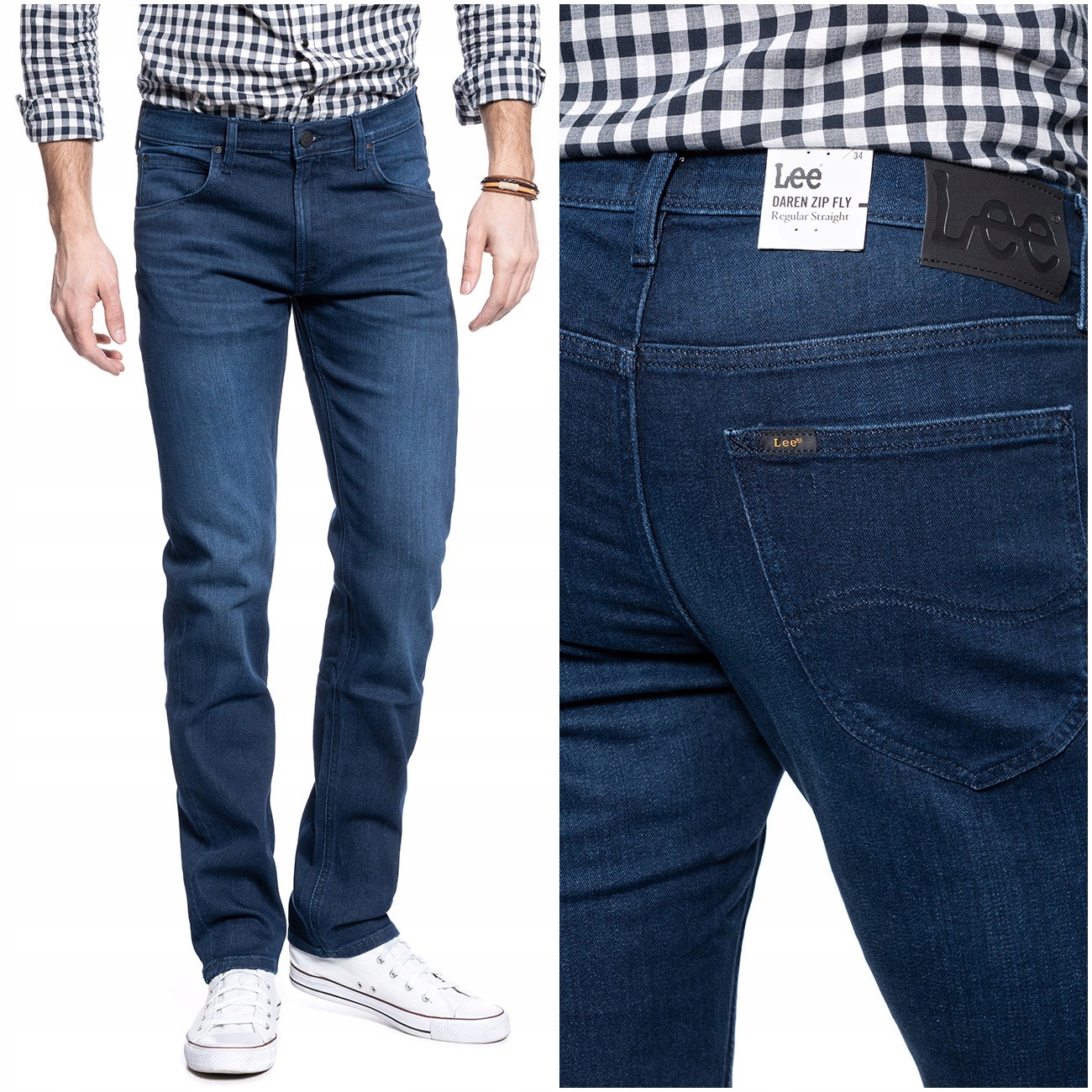 

Lee Daren Zip Fly Męskie Spodnie Jeansowe W34 L34