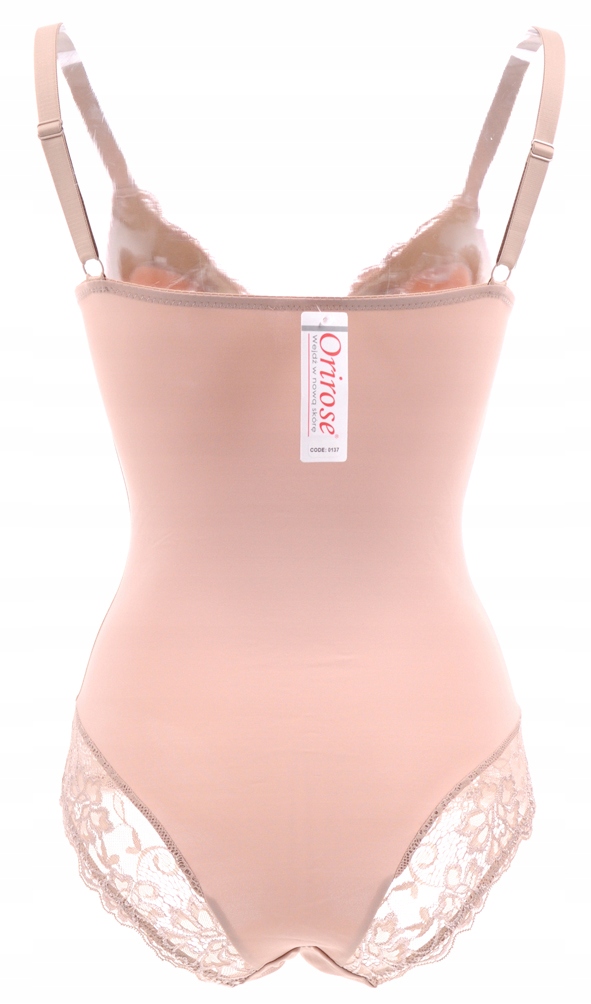 Orirose satynowe BODY WYSZCZUPLAJĄCE modelujące brzuch BIUSTONOSZ push-up Rozmiar S/M