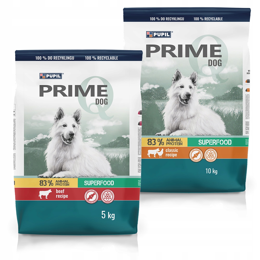 Pupil Prime sucha dla psa mix smaków 20kg (2x10)