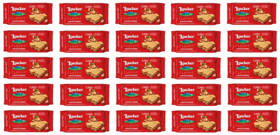 25x 45g Loacker Classic Napolitaner wafelki Karton