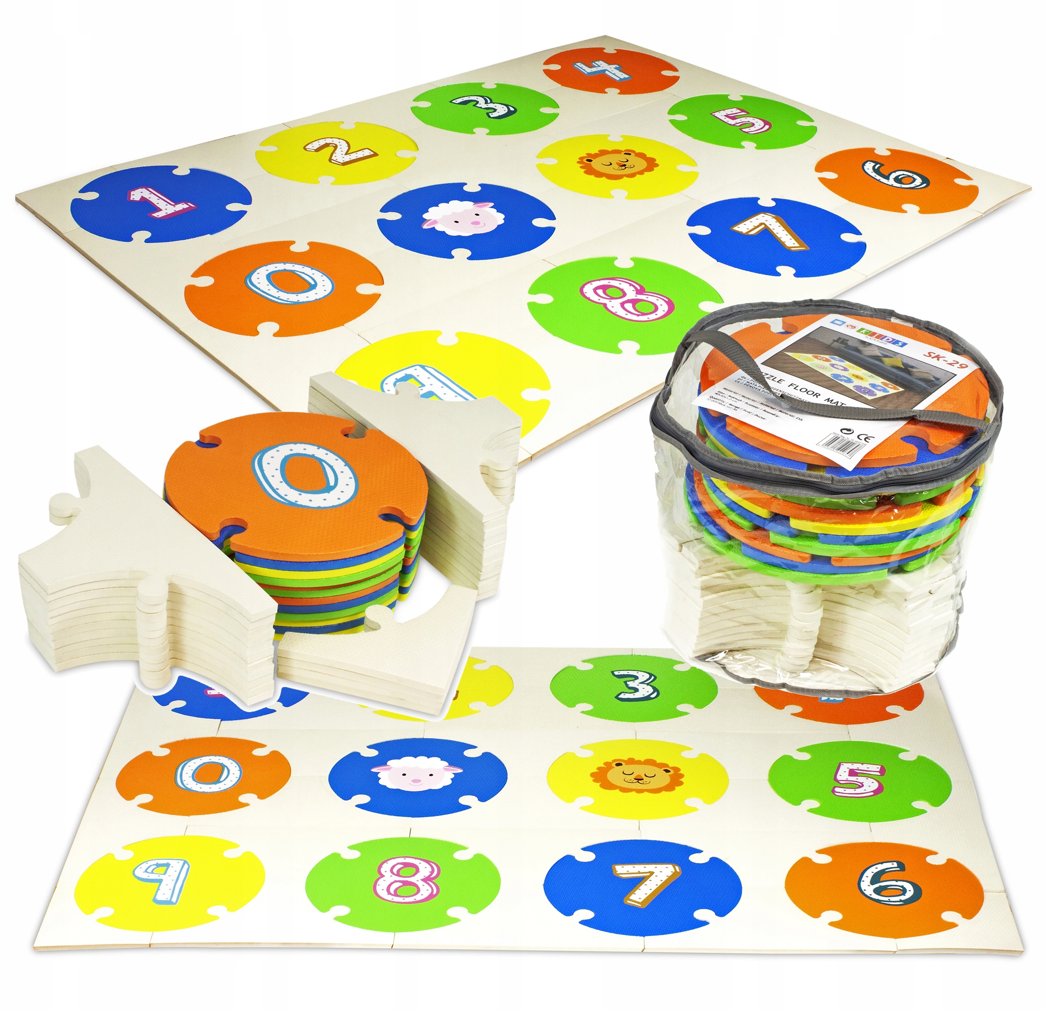 

Gruba Mata Edukacyjna puzzle Piankowe XXL 160x120
