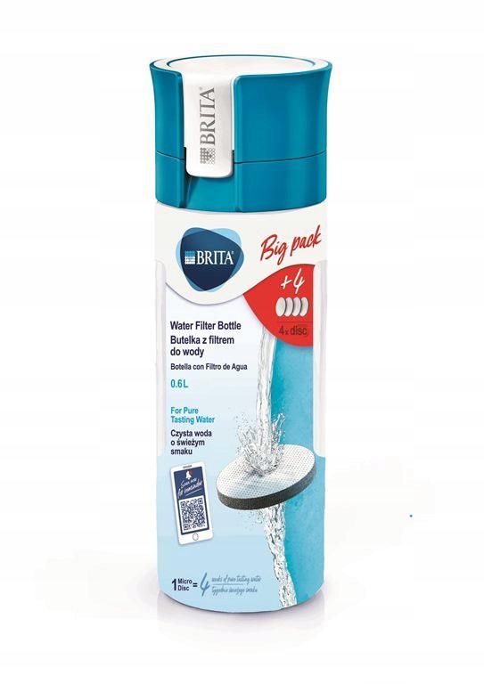 

Butelka Brita Vital niebieska 0,6l+4szt MicroDisc
