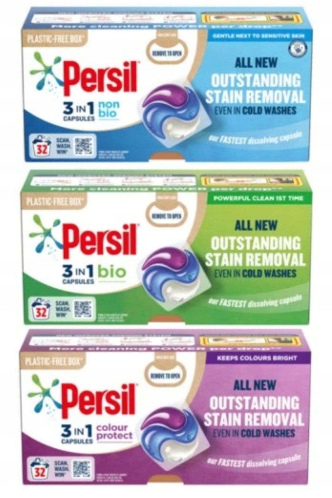 Levně Persil NonBio 3x 32 ks Kapsle na praní Color/universal/sensitive Sada