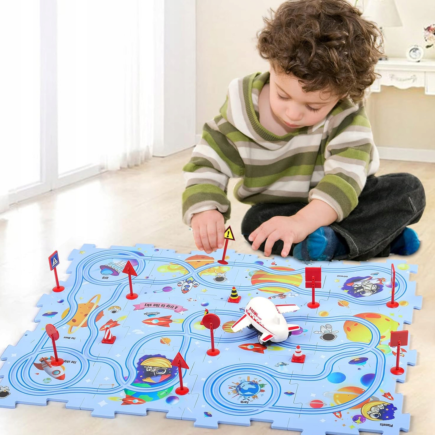 PUZZLE INTERAKTYWNE TOR KOLEJOWY Z PUZZLI TORY LOGICZNE KOSMOS DLA DZIECI Marka Bedee