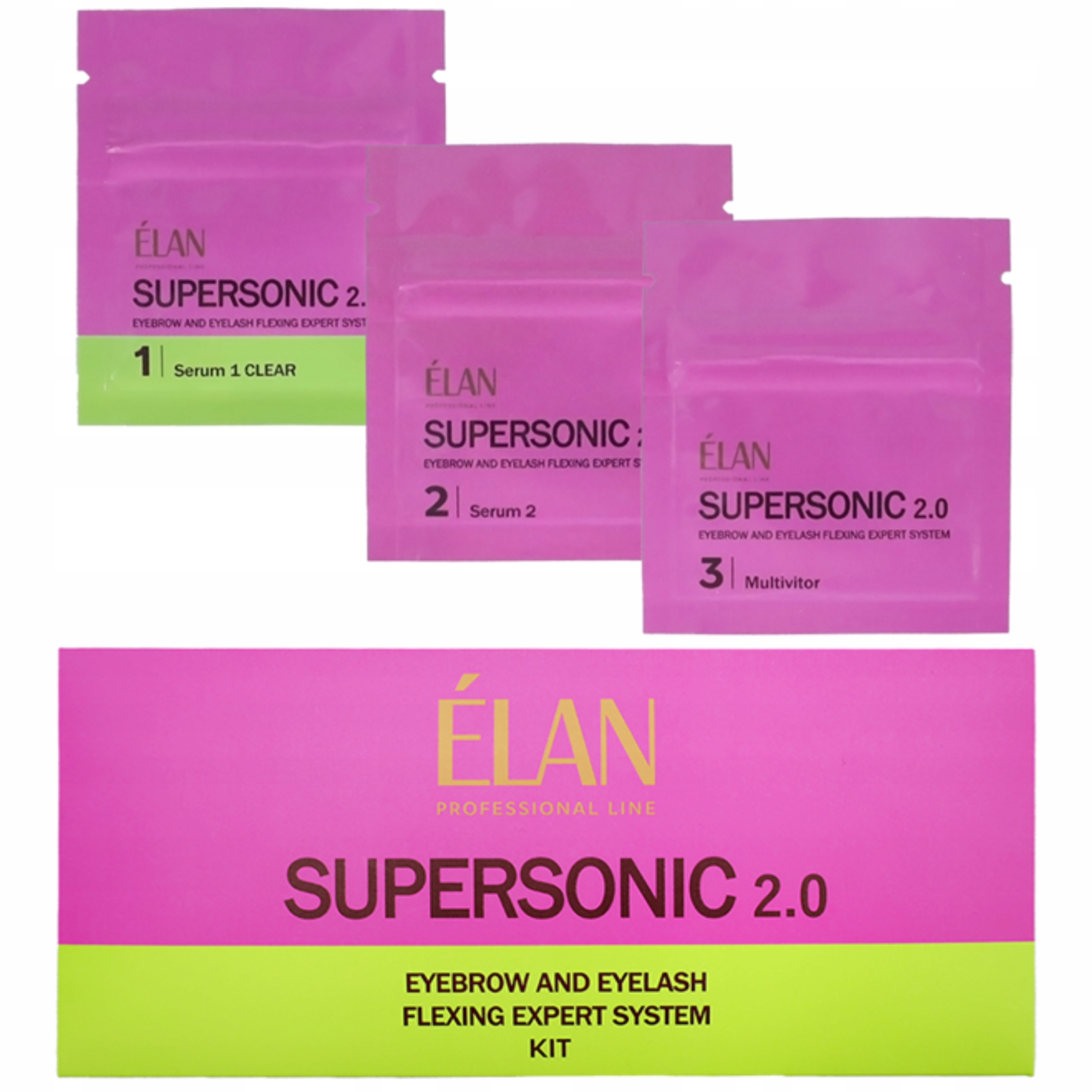 Elan Supersonic Clear 2.0 Zestaw do laminacji brwi i rzęs w saszetkach 3ml