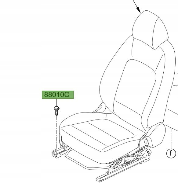 ŚRUBA MOCOWANIA SZYNY FOTELA HYUNDAI KONA 17-20