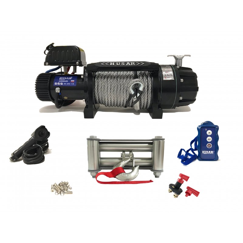 WYCIAGARKA WCIAGARKA LINA STALOWA 10T OFFROAD 24V