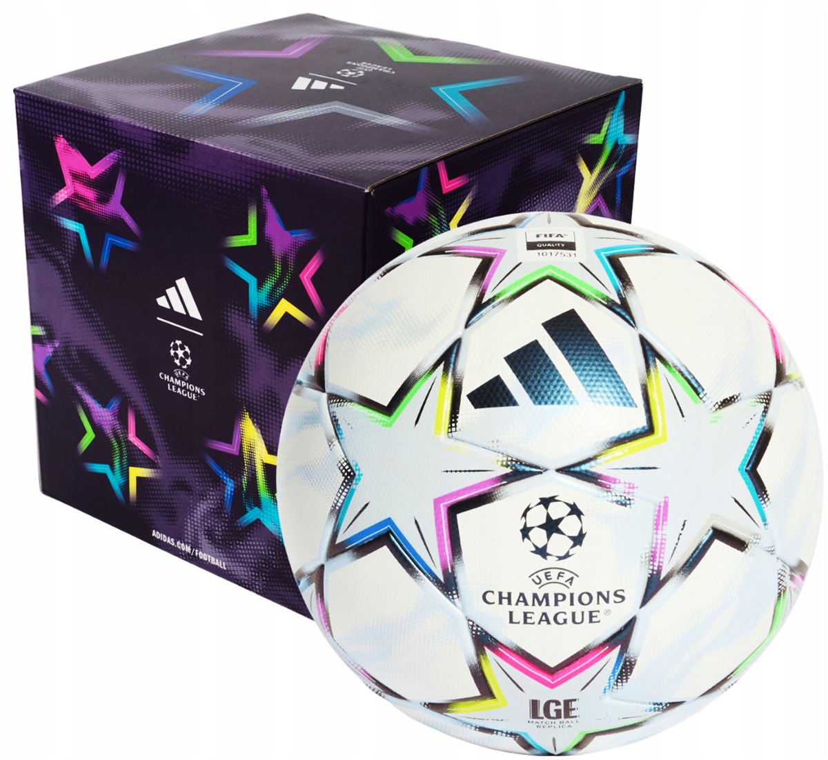Piłka nożna Adidas Ucl 26/27 Stage Box KE9771 Uefa Champions League roz. 5