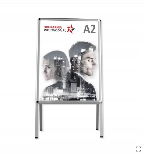 POTYKACZ REKLAMOWY A2 dwustronny OWZ plakat FOLIA, ekspozytor menu