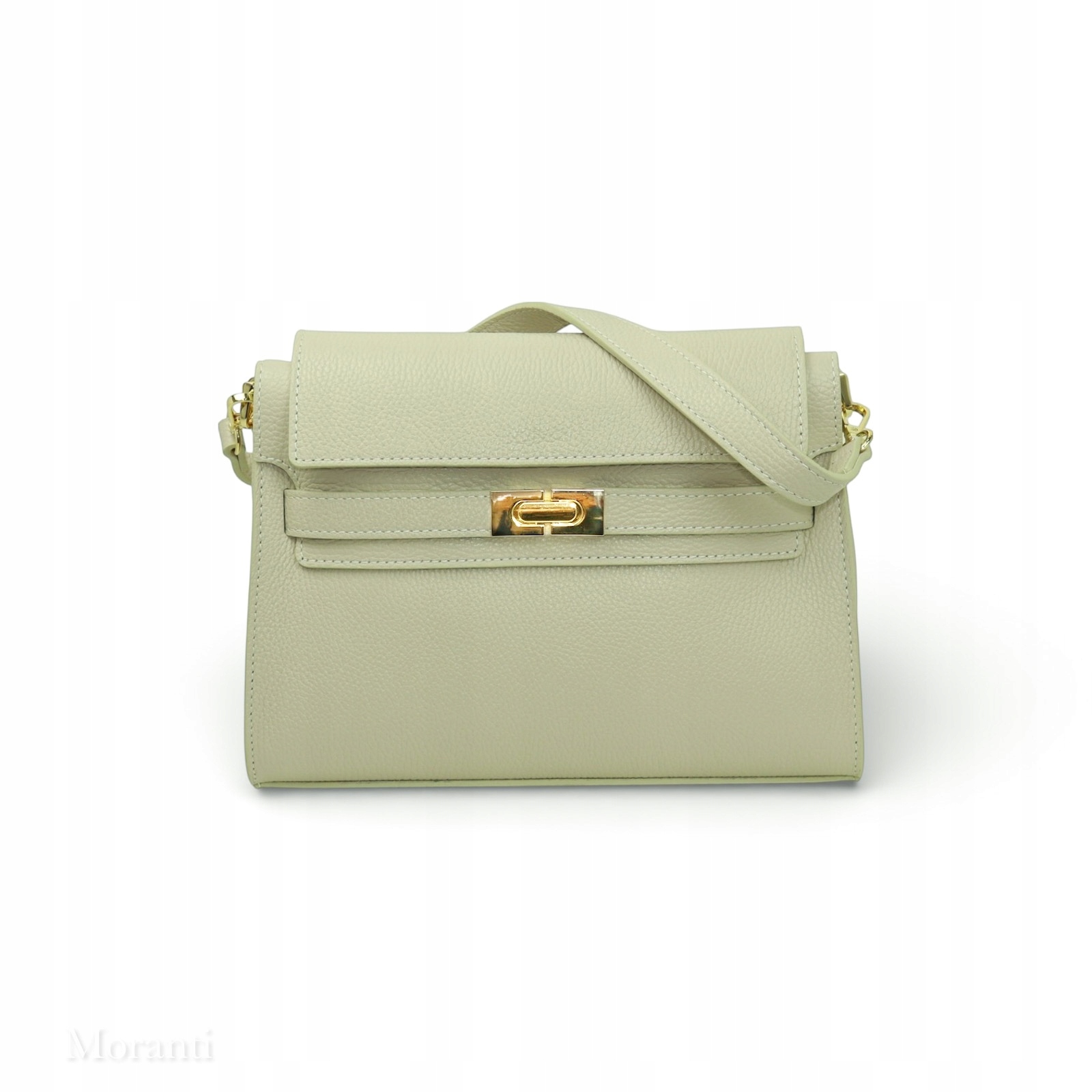 Kabelka Kufřík z přírodní kůže Mia-M Ecru