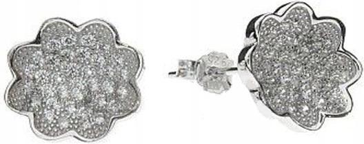 Stříbrné náušnice 925 s kytičkami a zirkony 3,03 g, módní vzor šroubku, dárek