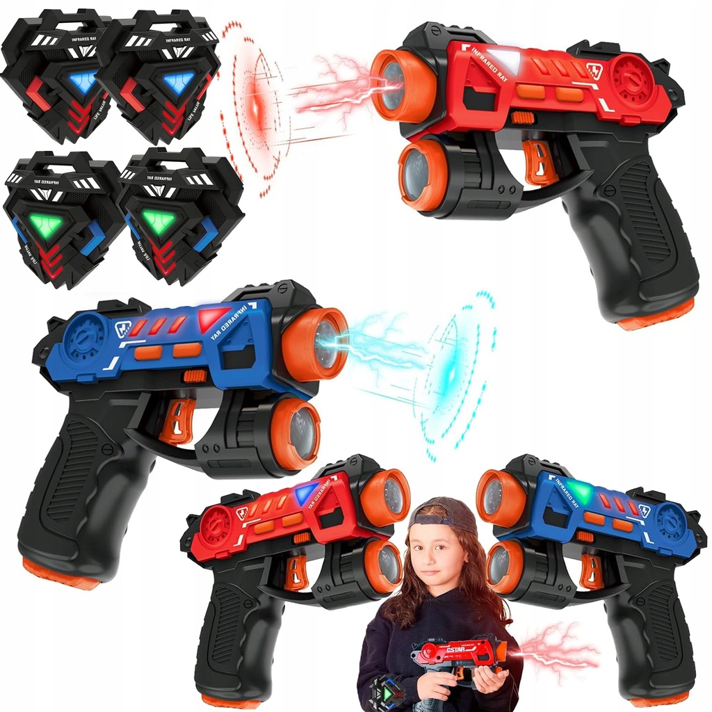 Mini Laser Tag Dla Dzieci Na PODCZERWIEŃ,4-OSOBOWA Gra Z Tagiem Laserowym