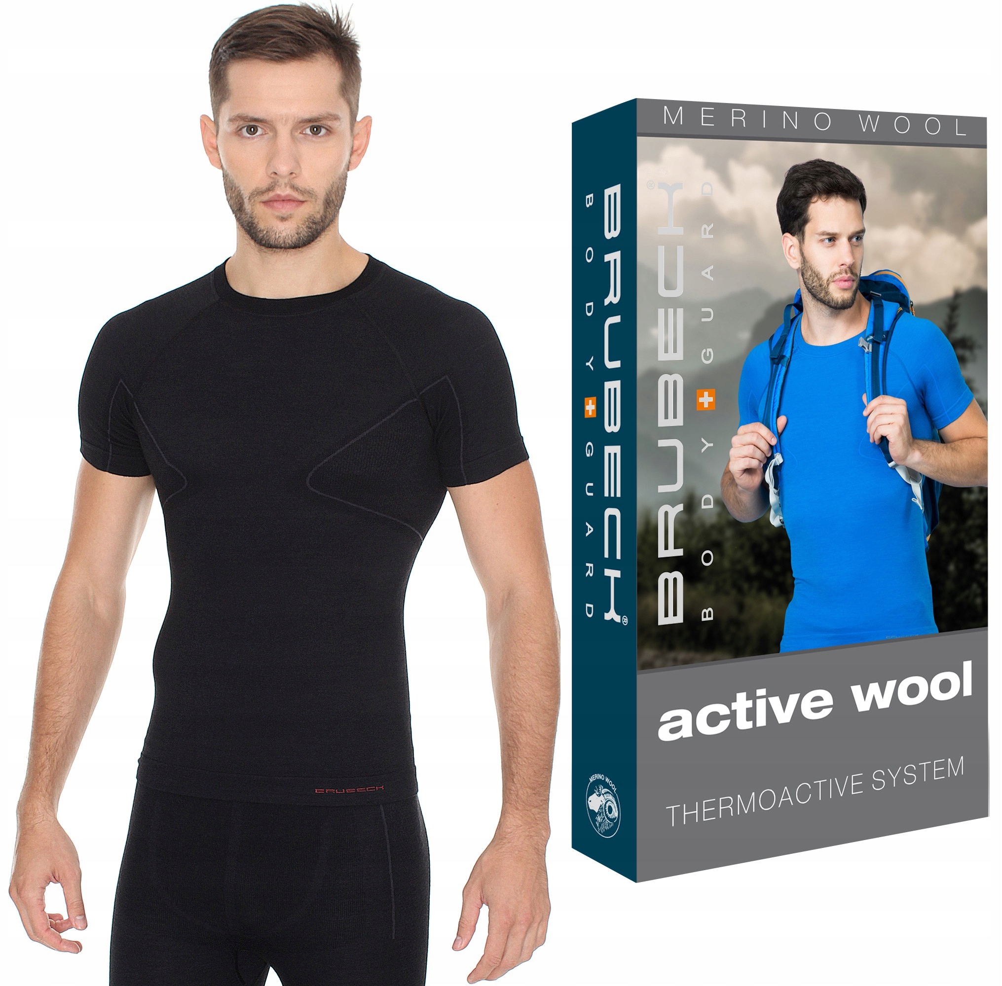 Brubeck Active Merino Wool Oddychakjący T-shirt męski na trekking -2XL