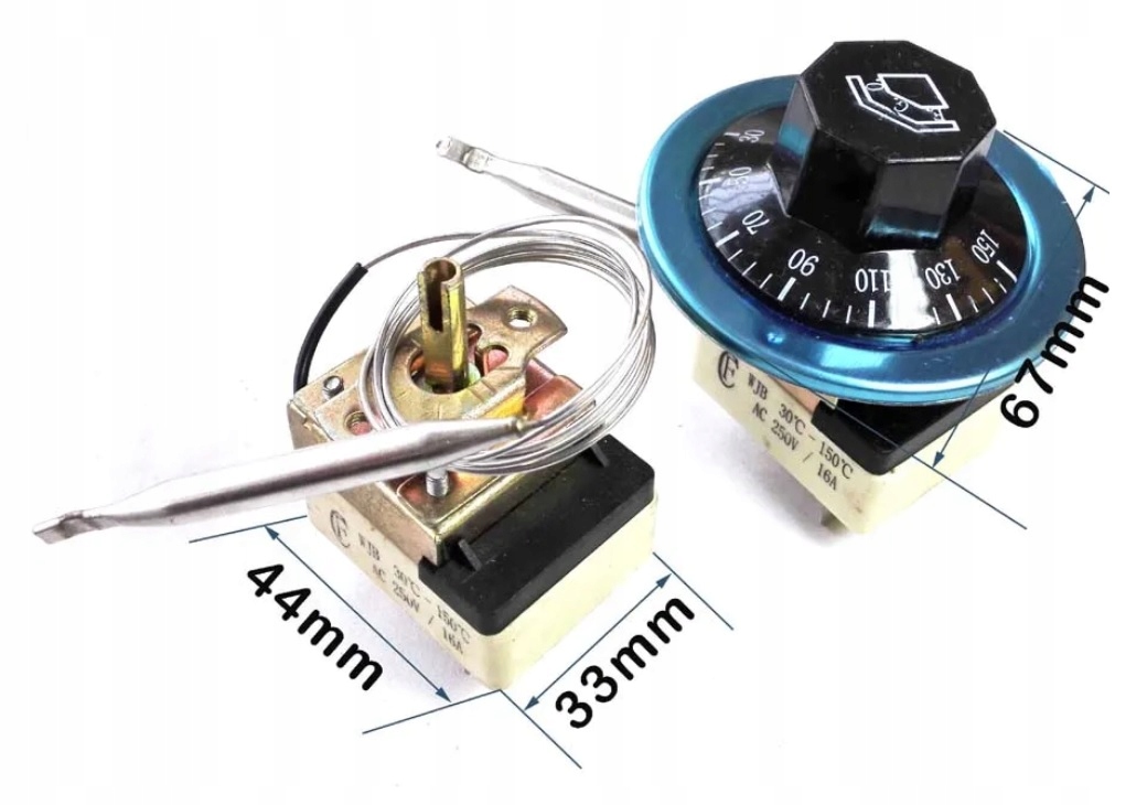 Termostat z kapilarą 50°C~300°C 16A/250V biała Producent bez marki