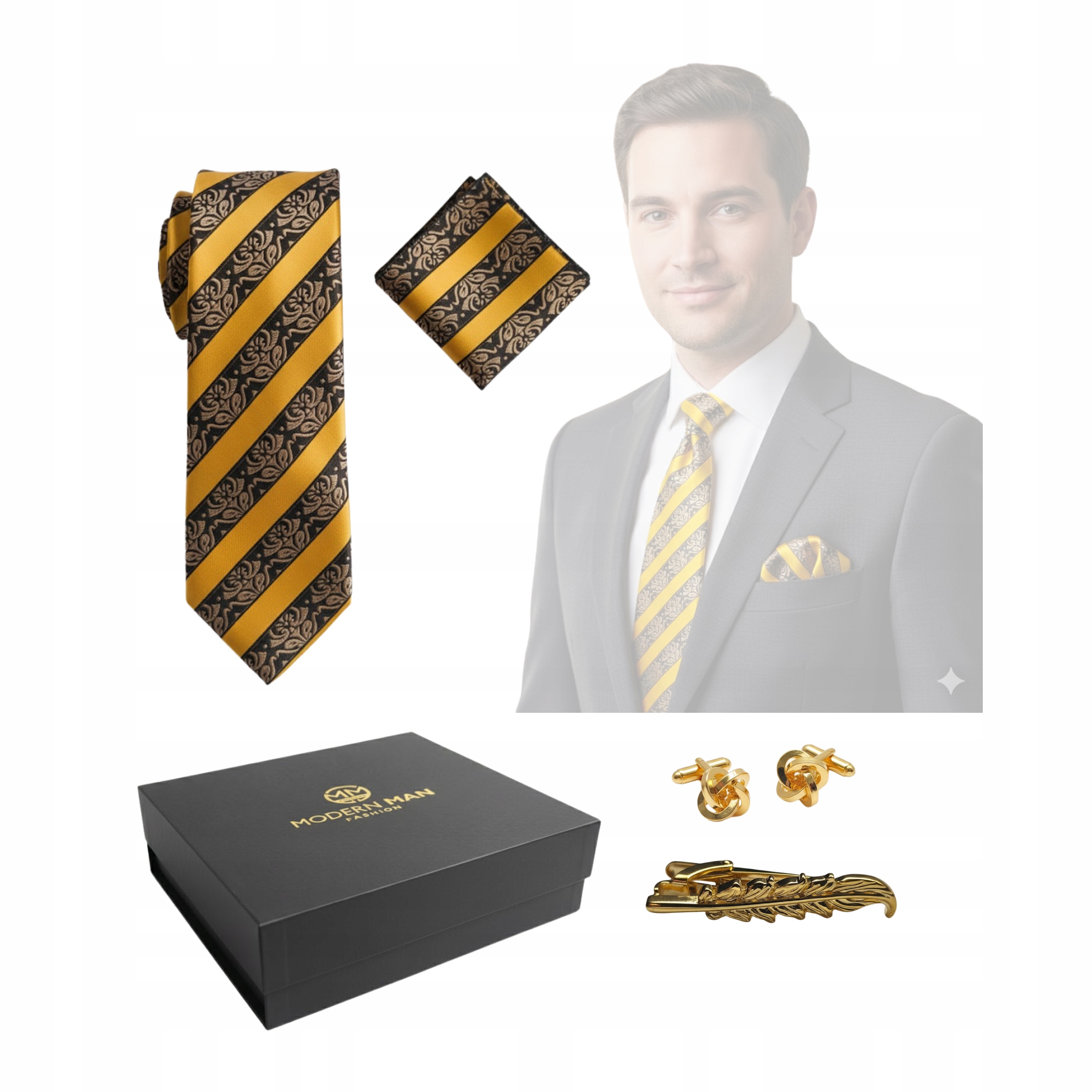 Sada elegantních doplňků pro něj – dárek k kravatě a sponkám na košili