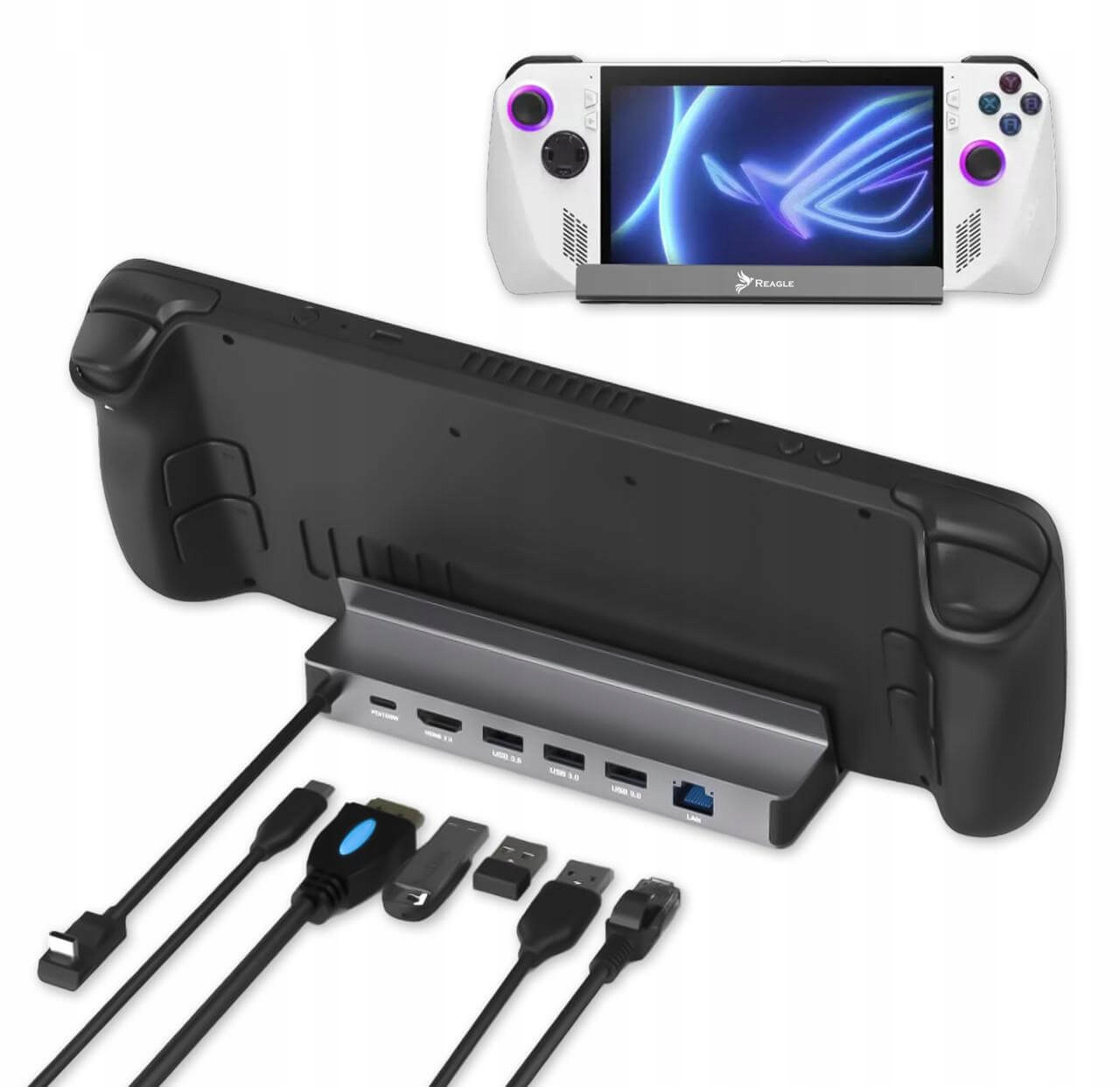 STACJA DOKUJĄCA STEAM DECK ROG ALLY DEX 6w1 HUB USB C HDMI 4K Ethernet 100W