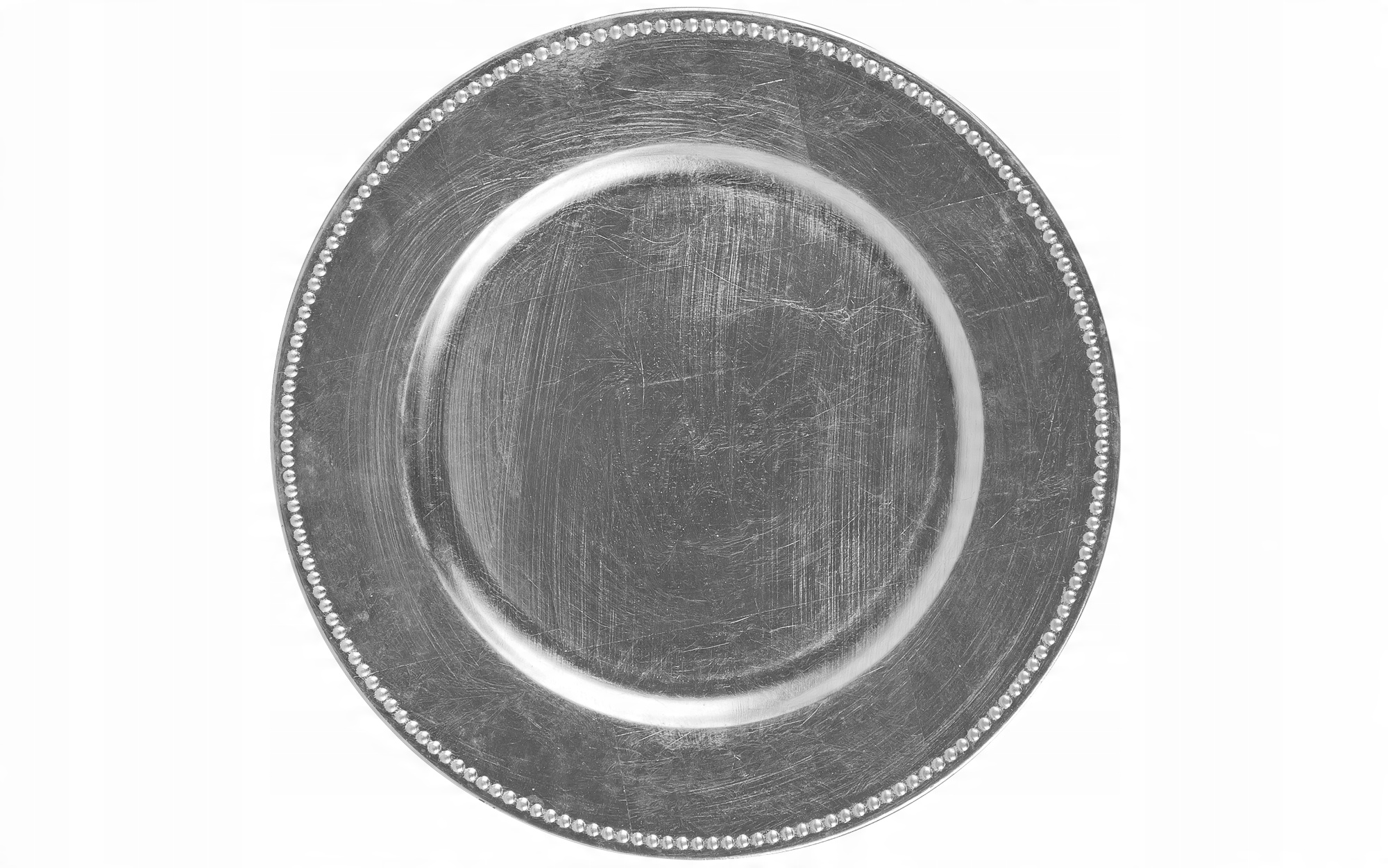 

Talerz plastikowy ozdobny 33cm srebrny