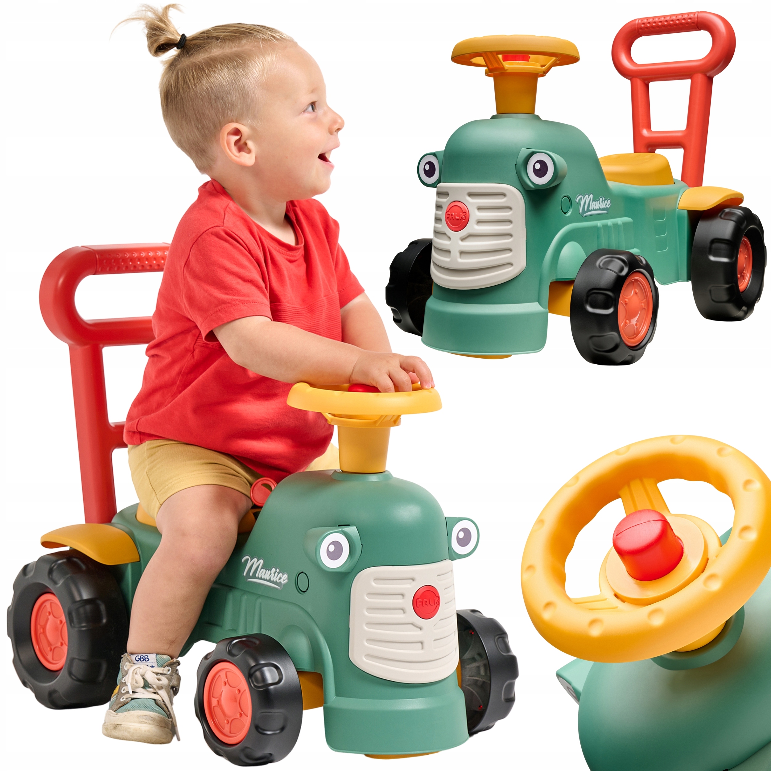 Jeździk Odpychacz Pchach Maurice Traktorek Dla Dzieci Chodzik Schowek Falk