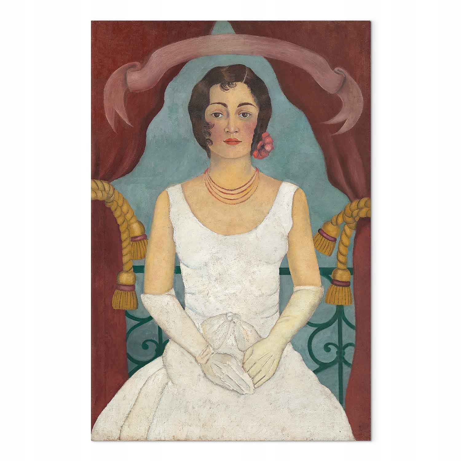 Obraz na plátně canvas Frida Kahlo Portrét ženy v bílém 80x120 cm