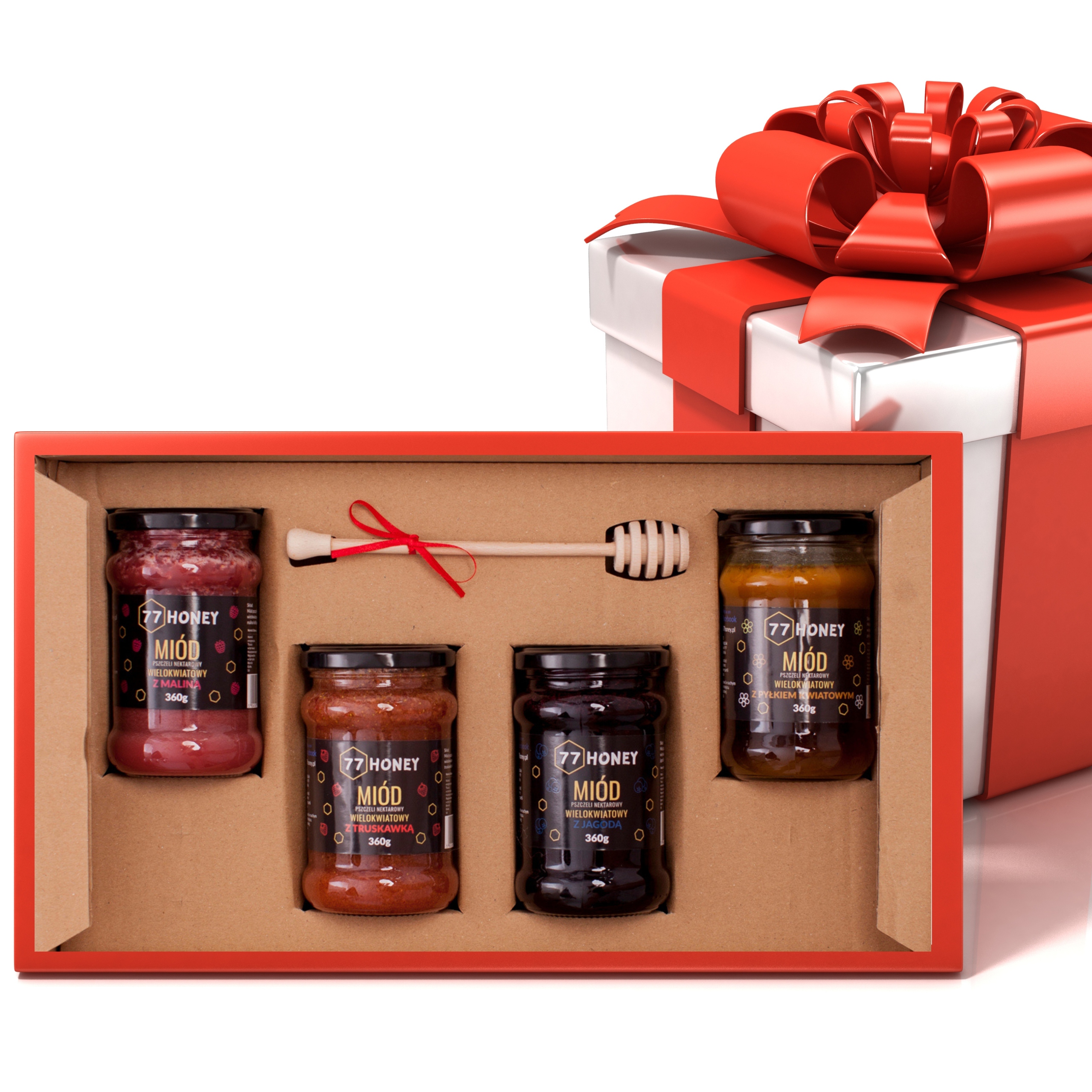 Levně Dárková sada medů s ovocem med s pylem