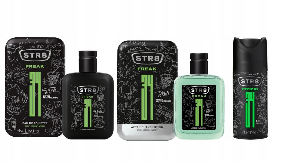 STR8 FREAK ZESTAW 3cz EDT 100ml+ ASL 100ml+ SPRAY 150ml