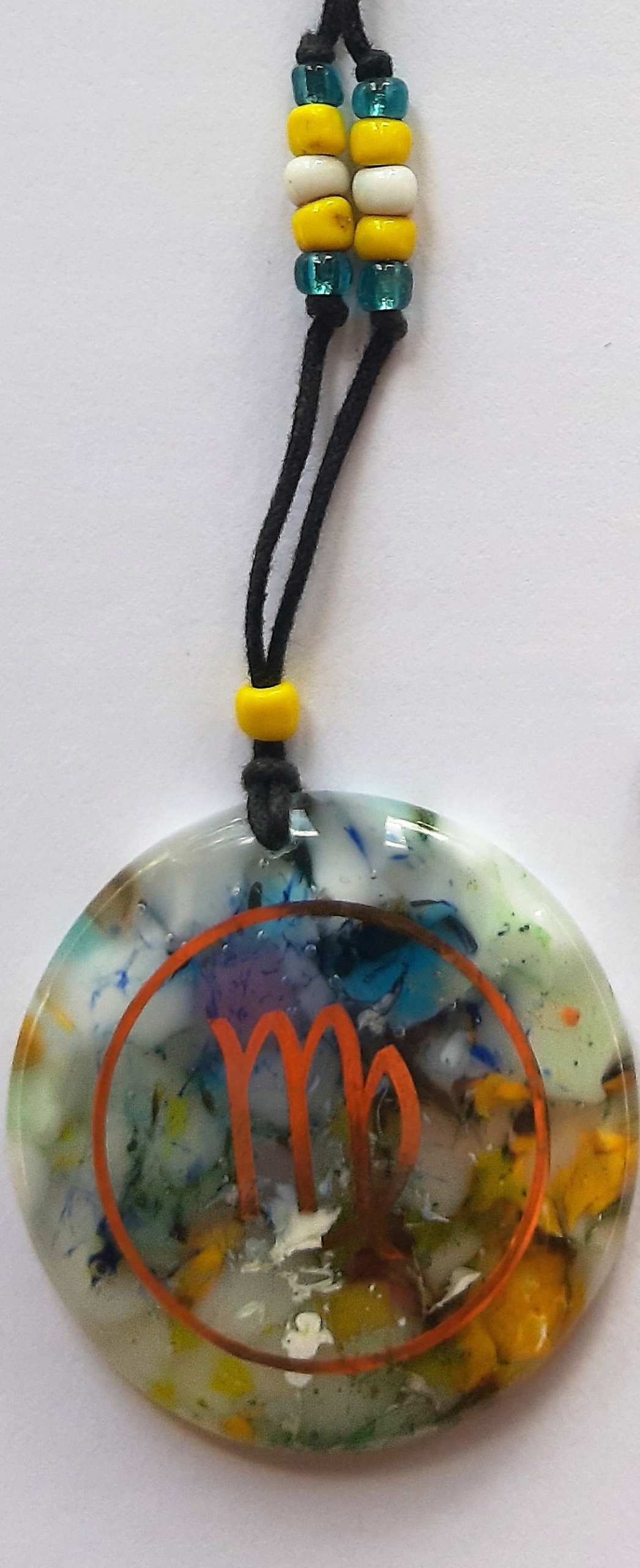 Visačka skleněná Náhrdelník Zvěrokruh Panna Benátské sk