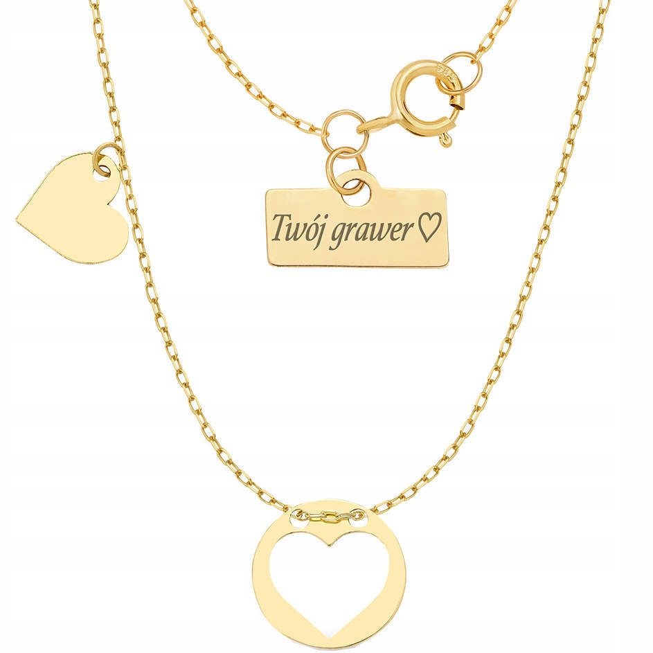 

Złoty naszyjnik gwiazd 585 Celebrytka Serce Grawer