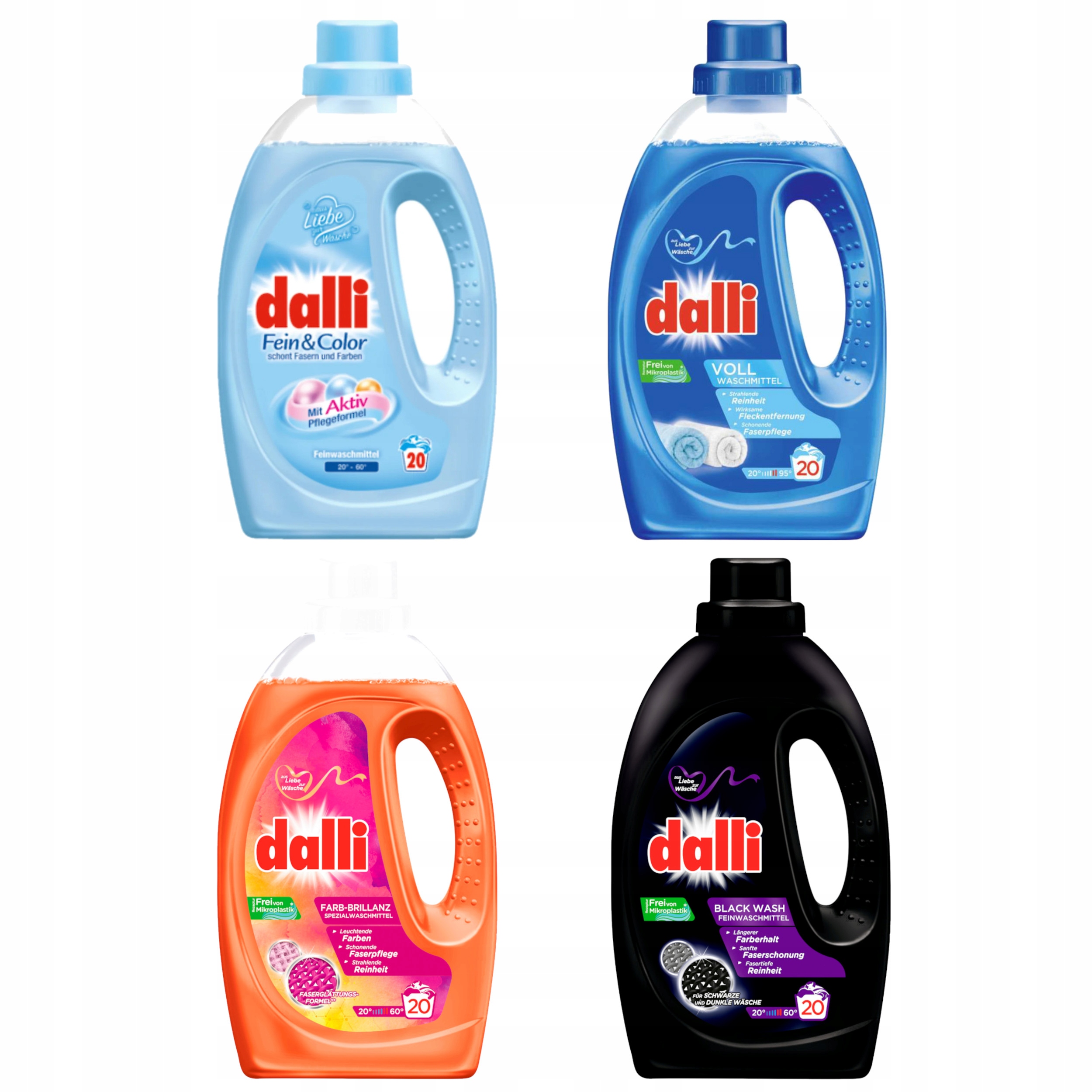 Levně Gel Dalli bílá barva černá 4x 1,1 l