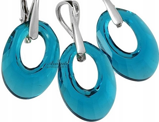 Krystalické Náušnice Přívěsek Indico Helios Stříbro