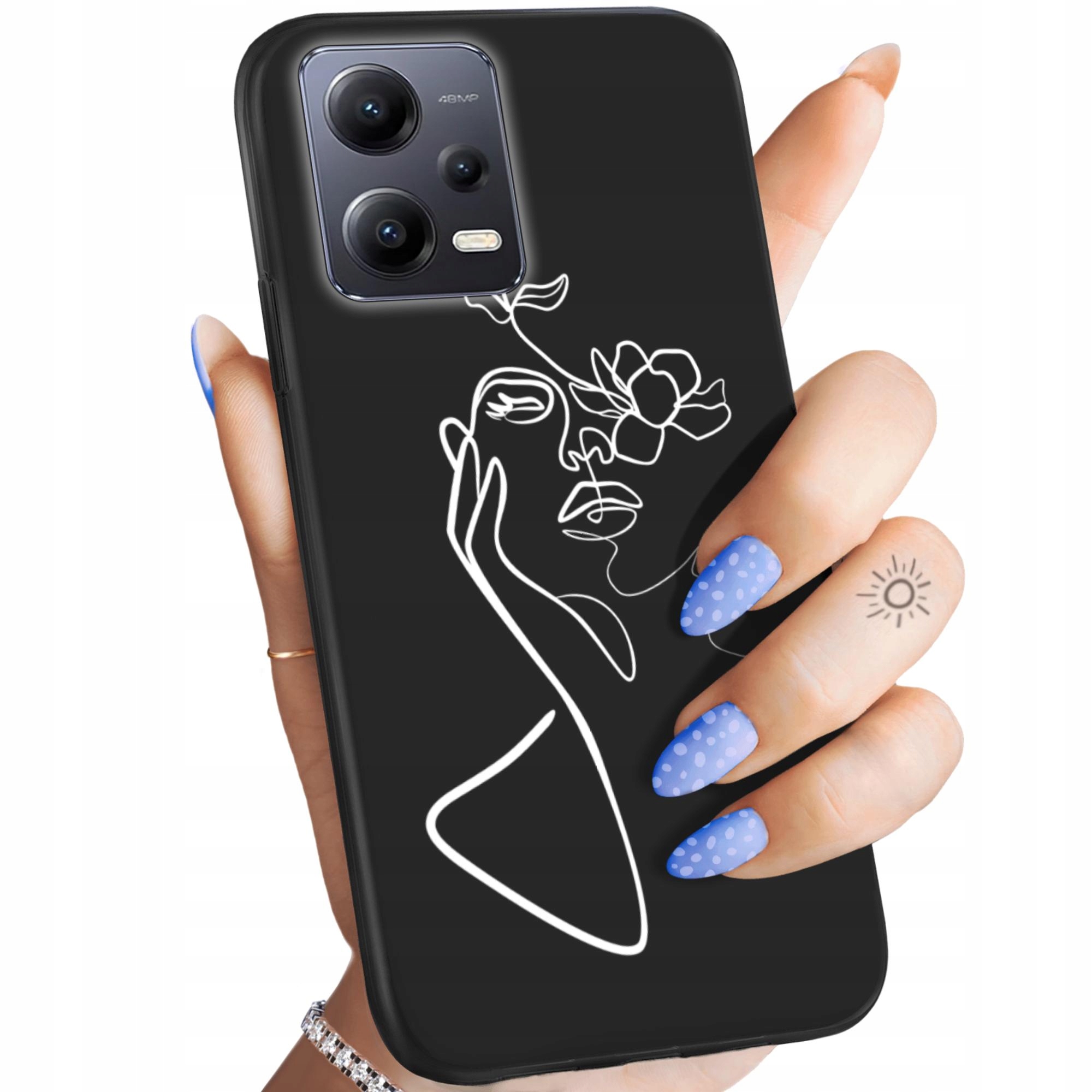 Etui Matowe Do Redmi Note 12 5G Poco X5 Line Art Kreska Linia Case