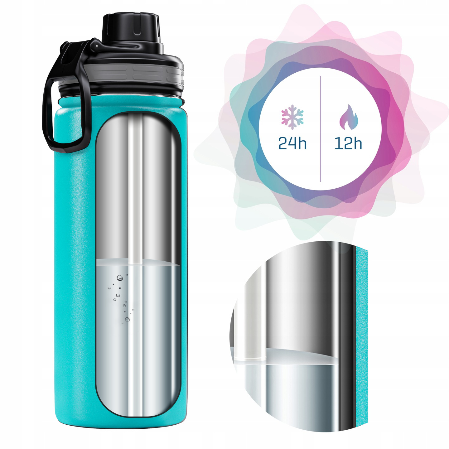 BUTELKA TERMICZNA NIEBIESKA DO NAPOJÓW KAWY 0,7L Linia ActiveMax Steeline