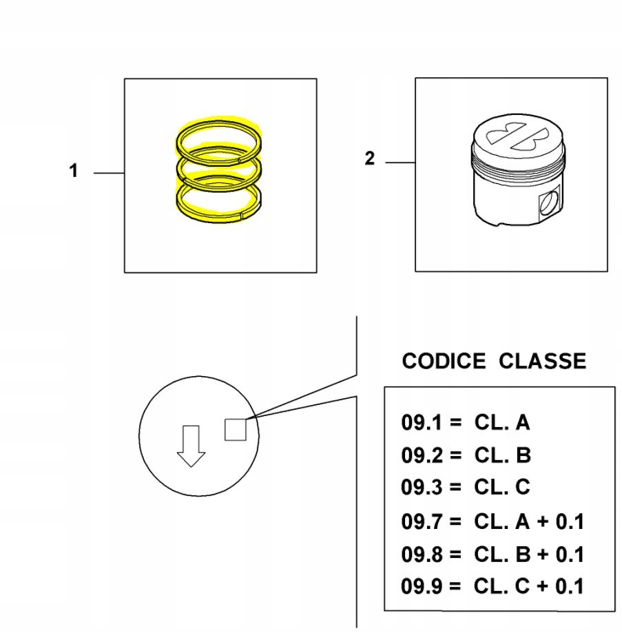 71753387 - Комплект кілець Alfa Romeo Lancia 1.75 Tbi