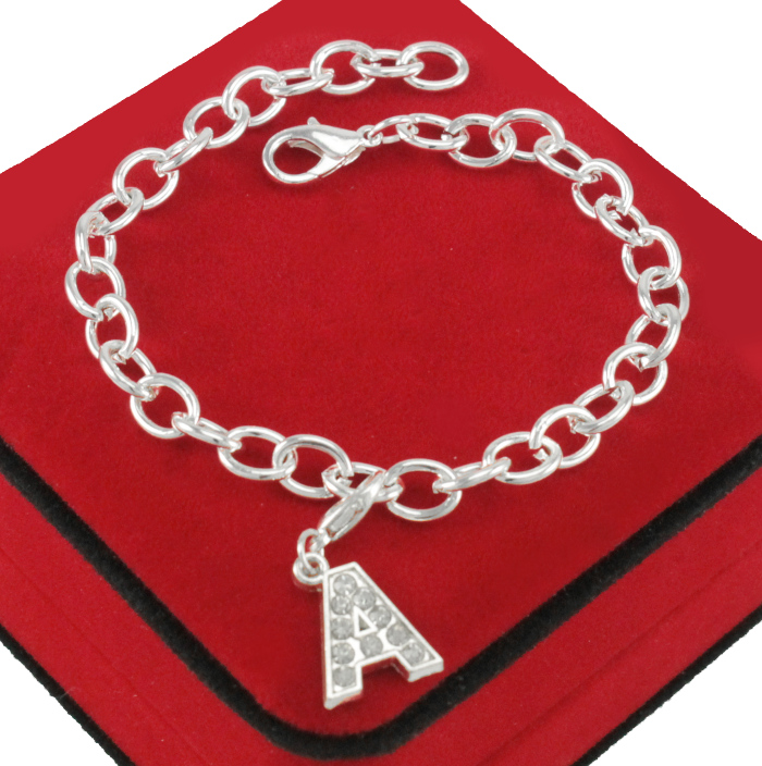 

Bransoletka Srebrna Chain Zawieszka Litera A-z