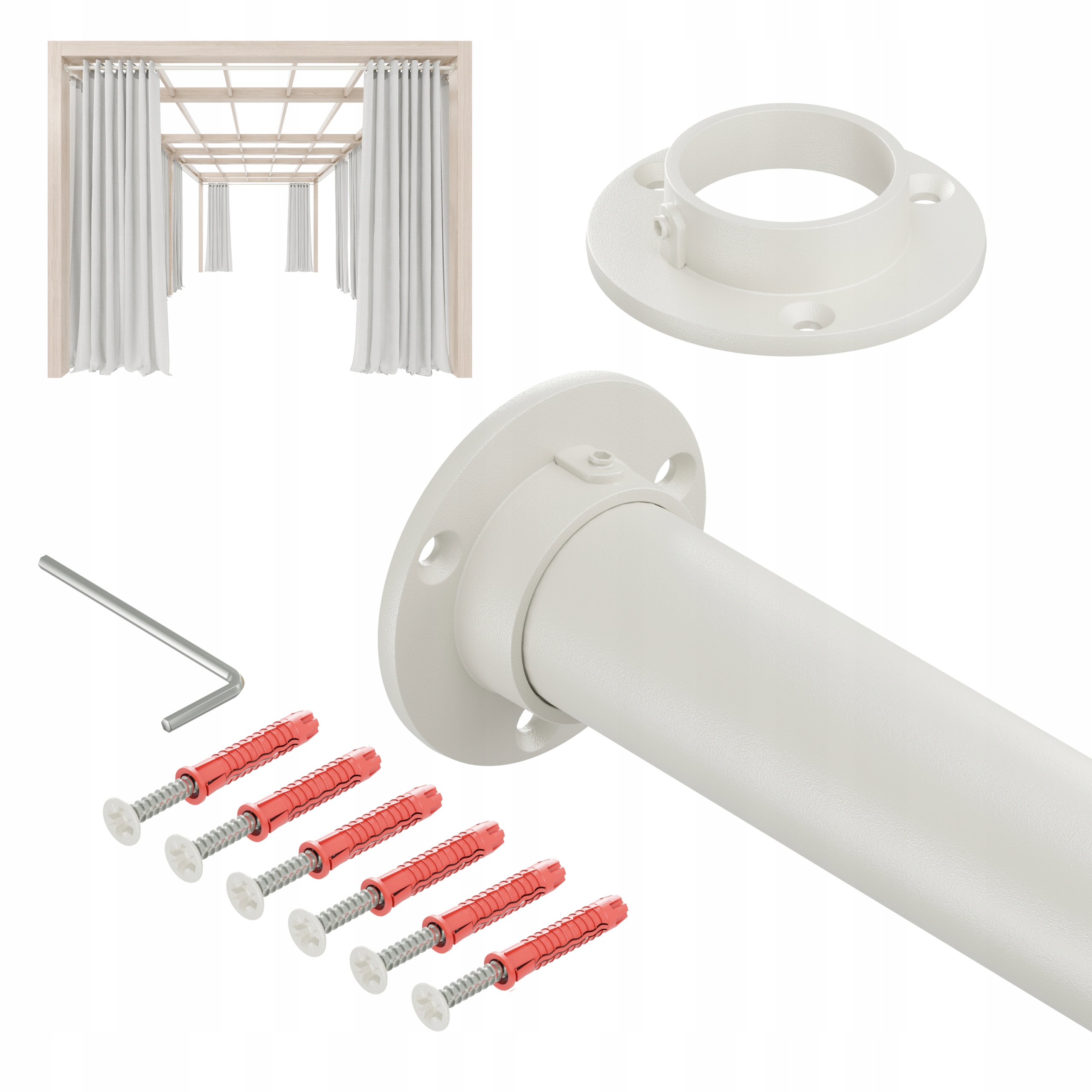 Tyč Na Zahradní Záclony Do Altánku Balkon Terasa Ø 32 mm 295 cm Kašmír