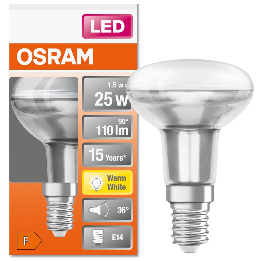 

Osram Led R50 1.5W 25W 2700K E14 reflektor