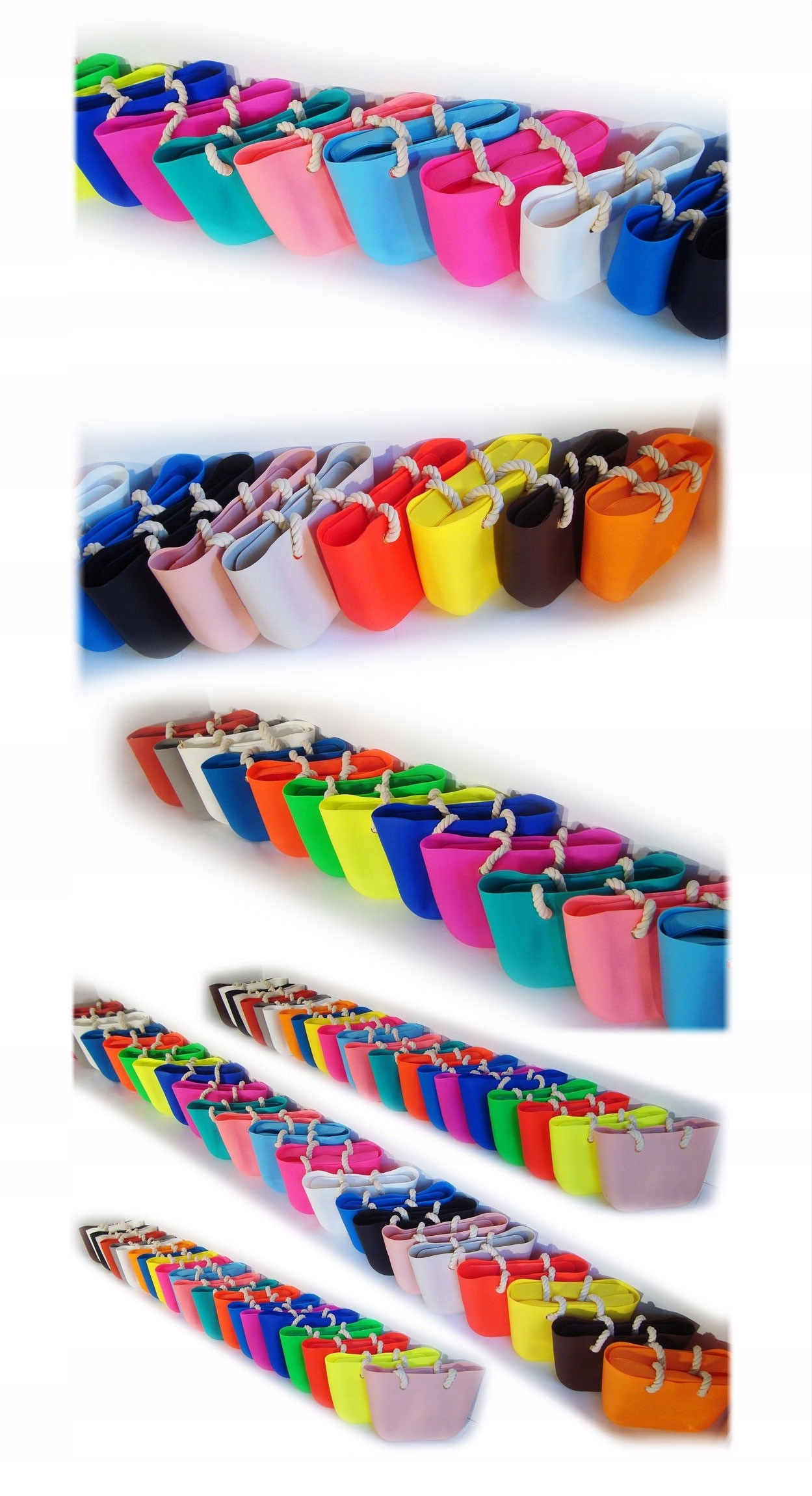 O TORBA GUMOWA TOREBKA HOBO JELLY SHOPPER BAG TGLA Wysokość uchwytów 35 cm