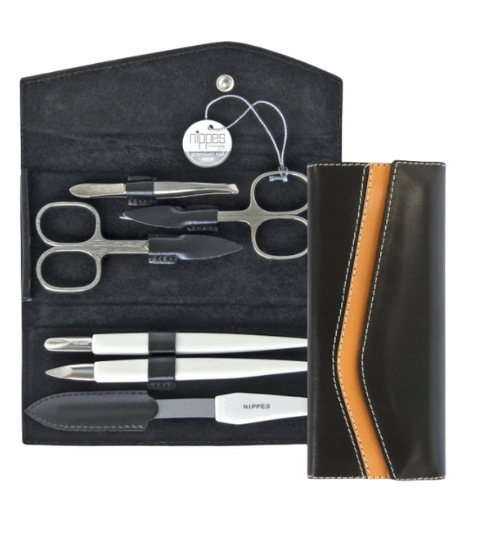 Nippes Solingen Luxusní Manikúra 6dílná obal černá kůže 1 ks