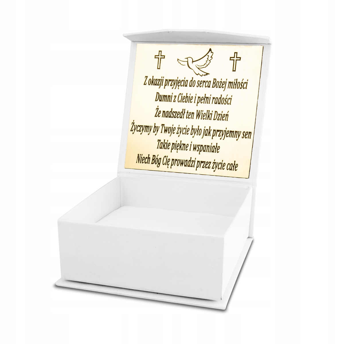 PAMIĄTKA I KOMUNII ŚWIĘTEJ PUDEŁKO Z GRAWEREM