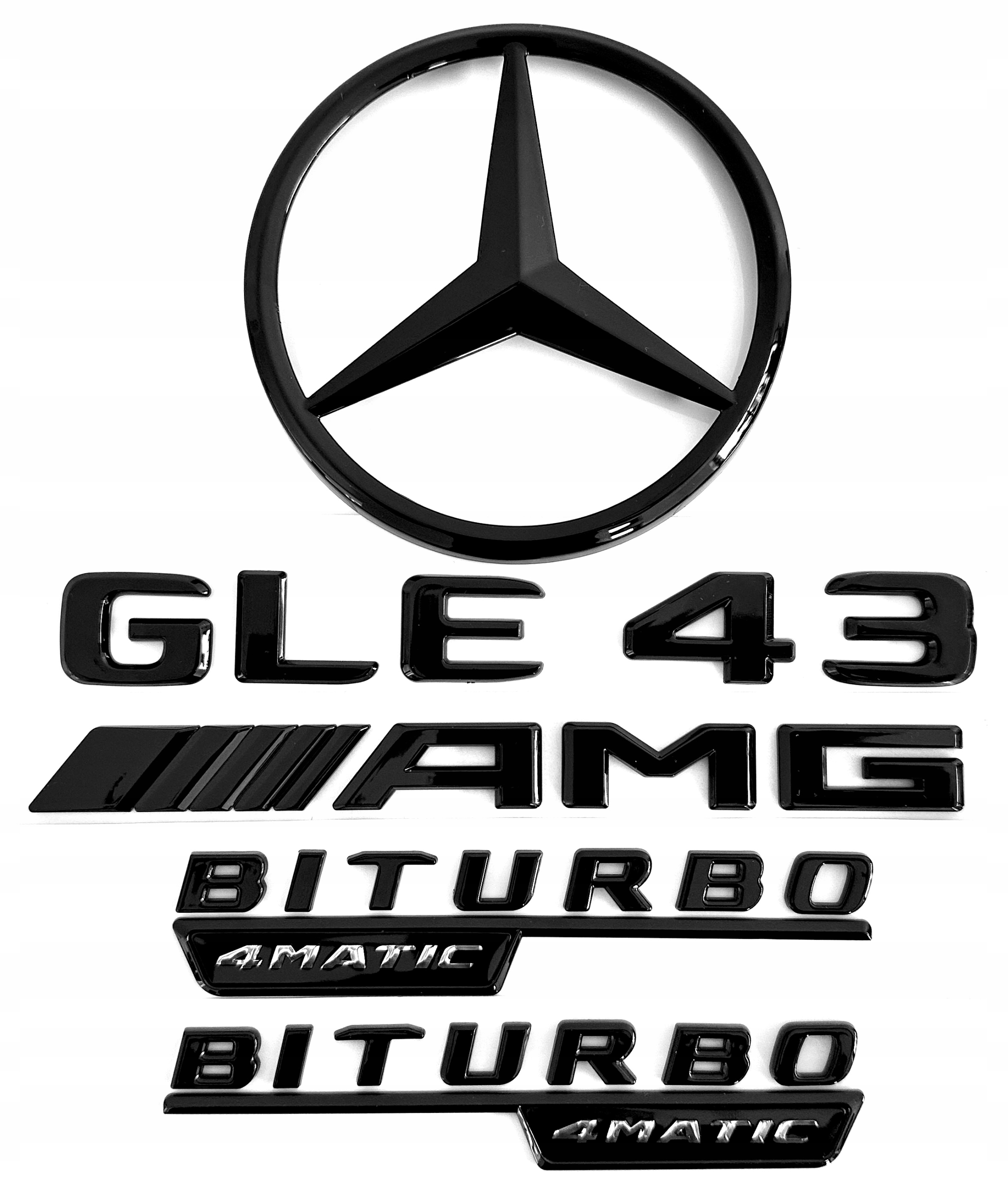 Mercedes Gle 43 Amg W166/C292 Coupe Biturbo logo emblém značka čierna