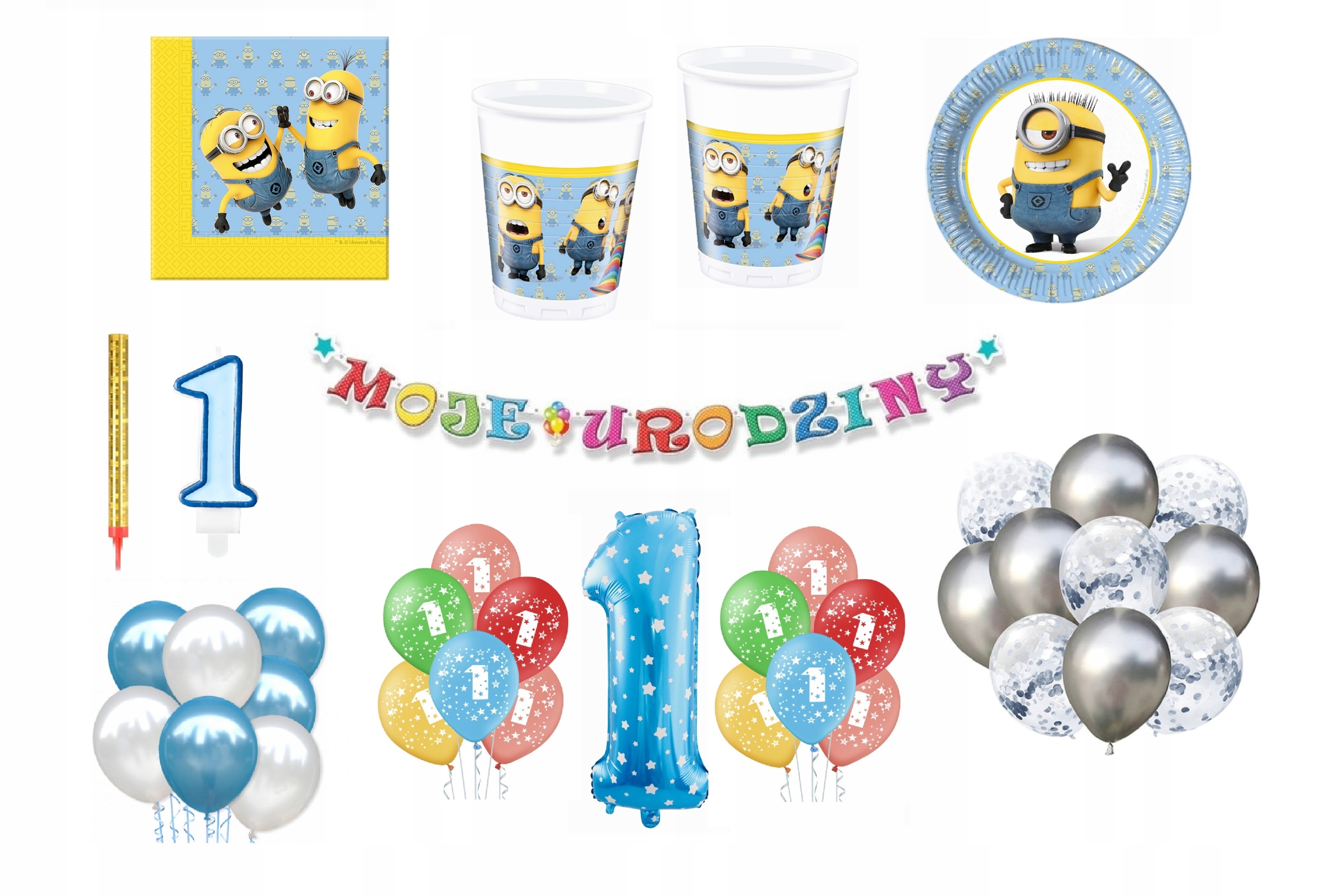 

Zestaw Minionki Minions 1 Urodziny Balony