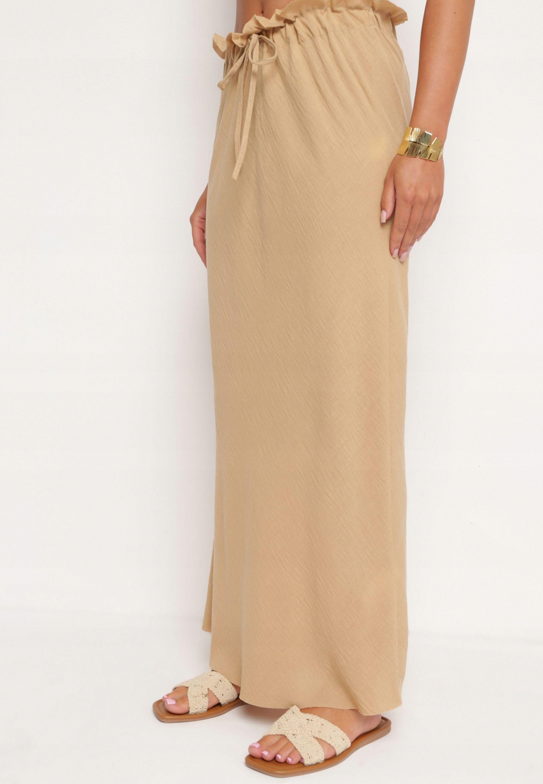 Sukně Hnědá Jednoduchá Ležérní Minimalistická Elegantní Born2be 36